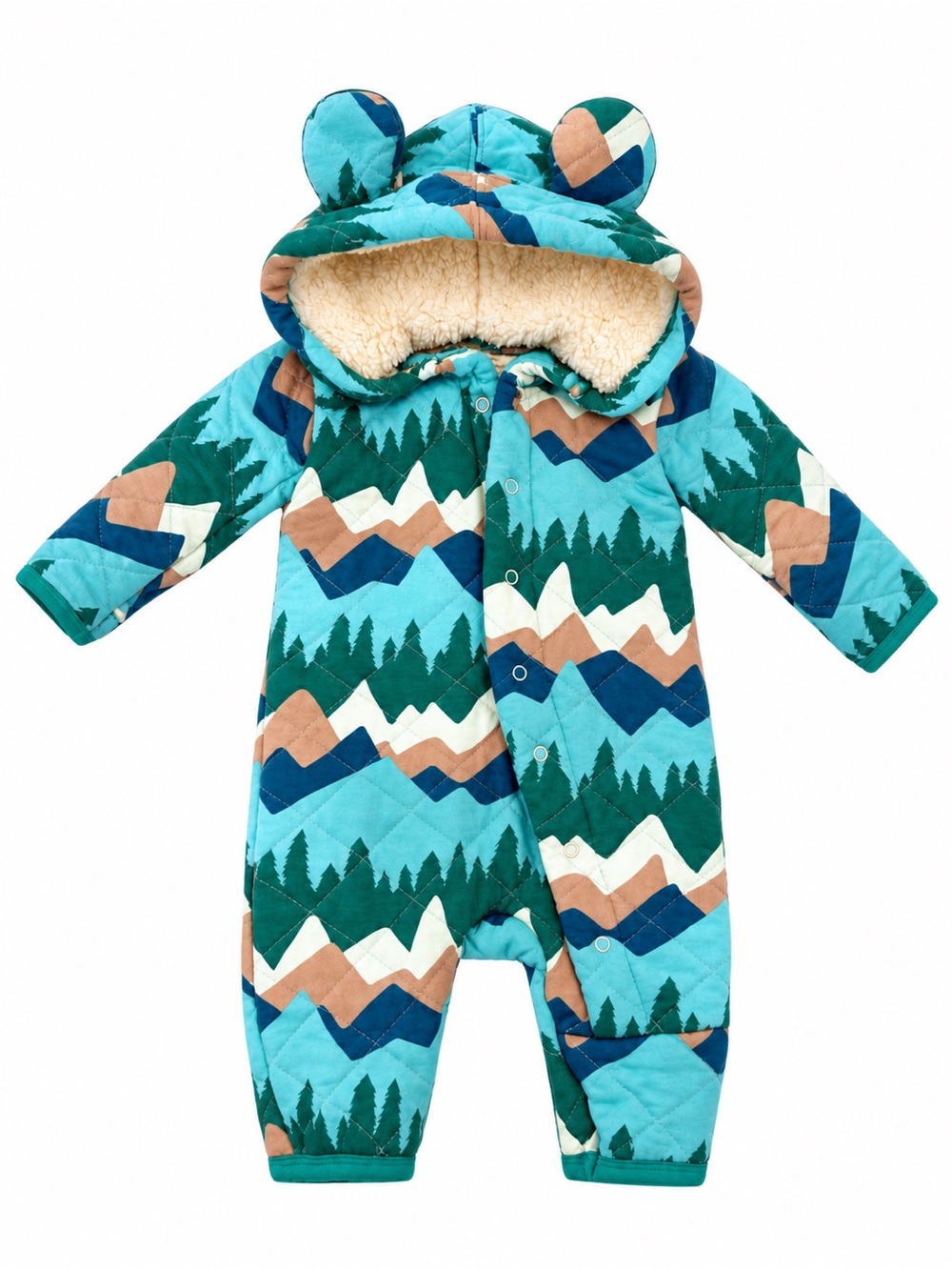 Kickee Pants Preemie Quilted Bamboo Bear Hood Bunting Mountain
